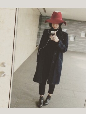 「Cafettyのアイテム（その他パンツ、ブラック系）」を使った、REIKAさん（レディース・168cm）の秋コーディネート