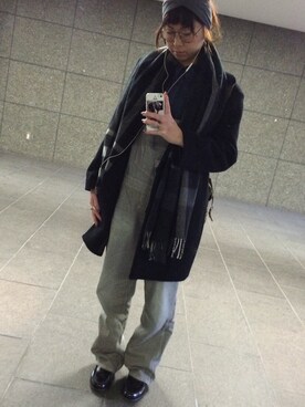 「Cafettyのアイテム（その他パンツ、ブルー系）」を使った、REIKAさん（レディース・168cm）の秋コーディネート