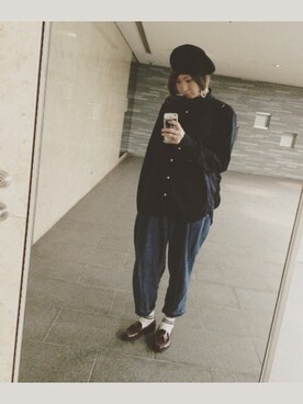 「HARUTA（ハルタ）のアイテム（ドレスシューズ、ブラウン系）」を使った、REIKAさん（レディース・168cm）の秋コーディネート