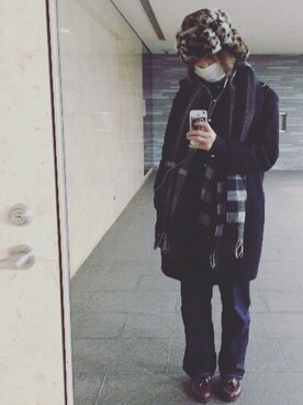 「HARUTA（ハルタ）のアイテム（ドレスシューズ、ブラウン系）」を使った、REIKAさん（レディース・168cm）の冬コーディネート