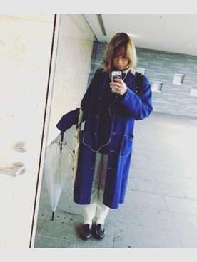 「Cafettyのアイテム（その他パンツ、ベージュ系）」を使った、REIKAさん（レディース・168cm）の冬コーディネート