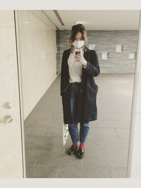 「HARUTA（ハルタ）のアイテム（ドレスシューズ、ブラック系）」を使った、REIKAさん（レディース・168cm）の春コーディネート