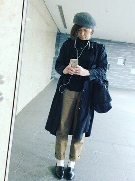 「HARUTA（ハルタ）のHARUTA　ハルタ　レディースポックシューズ　150（ドレスシューズ、ブラック系）」を使った、REIKAさん（レディース・168cm）の秋コーディネート