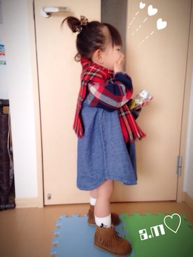 「kladskap（クレードスコープ）のアイテム（ワンピース/ドレス）」を使った、a.m♡さん（キッズ・90cm）の秋コーディネート
