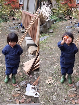 「no brand（ノーブランド）のアイテム（トップス、ブルー系）」を使った、shirota akikoさん（レディース・159cm）の冬コーディネート