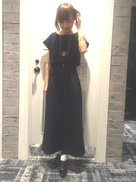 「HARE（ハレ）のレースキャミソールコンビネゾン(HARE)（サロペット/オーバーオール）」を使った、momoさん（レディース・165cm）の夏コーディネート