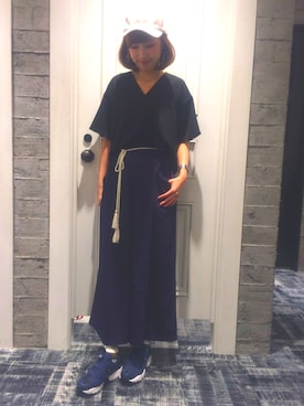 「HARE（ハレ）のアイテム（キャップ）」を使った、momoさん（レディース・165cm）の夏コーディネート