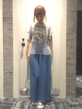 「CONVERSE（コンバース）のCONVERSE コンバース ジャック パーセル / JACK PURCEL（スニーカー）」を使った、momoさん（レディース・165cm）の夏コーディネート