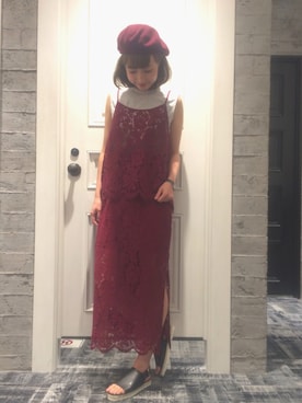 「HARE（ハレ）のアイテム（ハンチング/ベレー帽）」を使った、momoさん（レディース・165cm）の夏コーディネート
