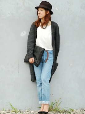 「寒い」｜「アイテム（帽子）」を使った、BACKWARDさん（メンズ・164cm）の冬コーディネート