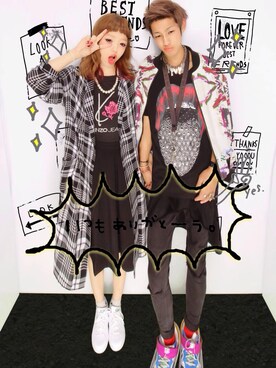 「KENZO（ケンゾー）のアイテム（Tシャツ/カットソー、ブラック系）」を使った、♡K̸a̸n̸a̸♡☻さん（レディース・163cm）の秋コーディネート