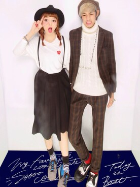 「NIKE（ナイキ）のアイテム（スニーカー、グレー系）」を使った、♡K̸a̸n̸a̸♡☻さん（レディース・163cm）の秋コーディネート