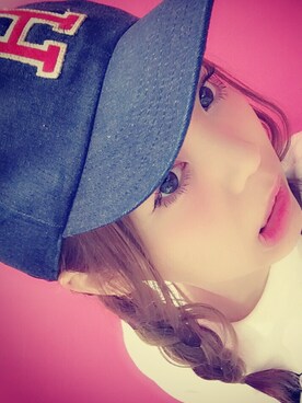 「BLUEBLUEのアイテム（キャップ、ブルー系）」を使った、♡K̸a̸n̸a̸♡☻さん（レディース・163cm）の冬コーディネート