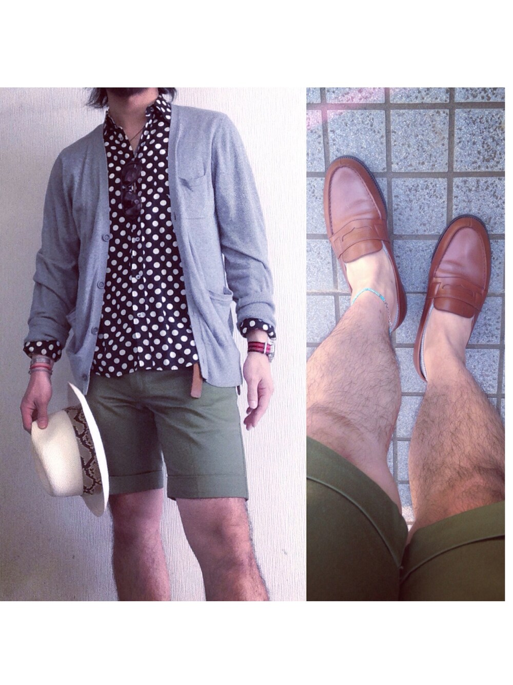 「WACKO MARIA 、vendor Things、soe、soe shirts、Dickies、J.M.WESTON、PANERAI」｜「WACKO MARIAのパナマハット パイソン（ハット、ホワイト系）」を使った、hatlogyさん（メンズ・182cm）の秋コーディネートの1枚目の写真