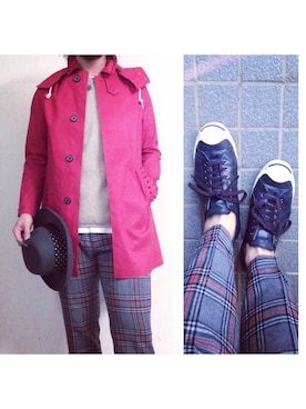 「MACKINTOSH」｜「アイテム（帽子）」を使った、hatlogyさん（メンズ・182cm）の秋コーディネート