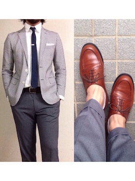 「アイテム（フォーマルスーツ/小物、シルバー系）」を使った、hatlogyさん（メンズ・182cm）の夏コーディネート