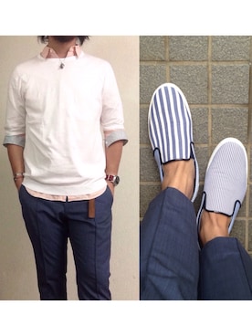 「BEDWIN & THE HEARTBREAKERS」｜「アイテム（アクセサリー）」を使った、hatlogyさん（メンズ・182cm）の夏コーディネート