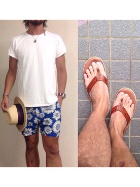 「BEDWIN & THE HEARTBREAKERS」｜「アイテム（アクセサリー）」を使った、hatlogyさん（メンズ・182cm）の夏コーディネート