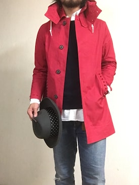 「MACKINTOSH」｜「アイテム（帽子）」を使った、hatlogyさん（メンズ・182cm）の秋コーディネート
