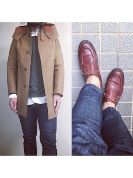「MACKINTOSH」｜「アイテム（スウェット）」を使った、hatlogyさん（メンズ・182cm）の秋コーディネート