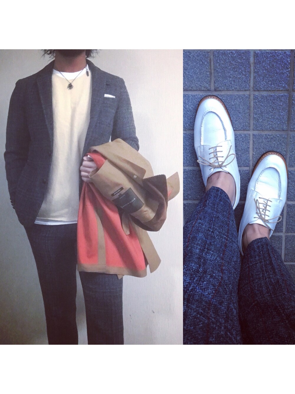 「MACKINTOSH、nor easterly、Harris Tweed、BEAMS、BEAMS LIGHTS、nonnative、Paraboot」｜「NOR'EASTERLYのアイテム（ニット/セーター、ホワイト系）」を使った、hatlogyさん（メンズ・182cm）の冬コーディネートの1枚目の写真