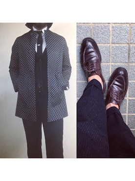 「MACKINTOSH」｜「アイテム（スーツジャケット）」を使った、hatlogyさん（メンズ・182cm）の冬コーディネート