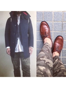 「MACKINTOSH」｜「アイテム（スラックス）」を使った、hatlogyさん（メンズ・182cm）の冬コーディネート
