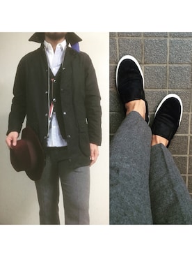 「sacai」｜「アイテム（その他アウター）」を使った、hatlogyさん（メンズ・182cm）の冬コーディネート