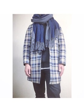 「MACKINTOSH」｜「アイテム（スラックス）」を使った、hatlogyさん（メンズ・182cm）の冬コーディネート