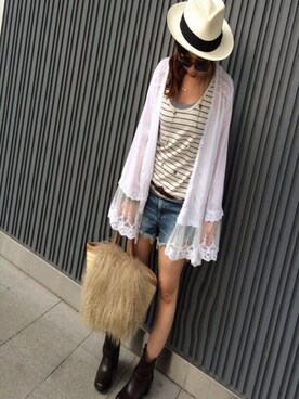 「CONTRAIL」｜manachin◡̈*さん（レディース・154cm）の夏コーディネート