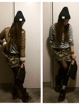 manachin◡̈*さん（レディース・154cm）の冬コーディネート