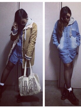 manachin◡̈*さん（レディース・154cm）の冬コーディネート