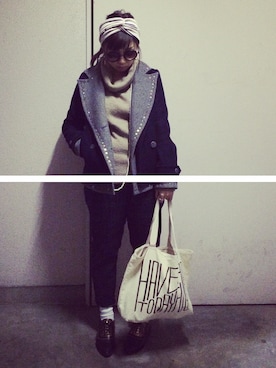 「Ralph Lauren」｜「アイテム（ピーコート）」を使った、manachin◡̈*さん（レディース・154cm）の冬コーディネート