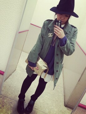 manachin◡̈*さん（レディース・154cm）の冬コーディネート