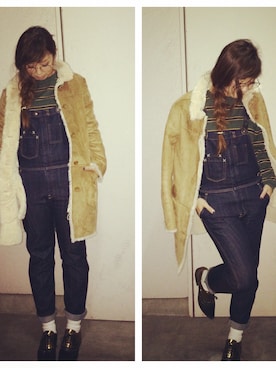 「Ralph Lauren」｜「アイテム（オールインワン・サロペット）」を使った、manachin◡̈*さん（レディース・154cm）の冬コーディネート