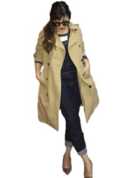 「FOREVER 21」｜「アイテム（トレンチコート）」を使った、manachin◡̈*さん（レディース・154cm）の春コーディネート