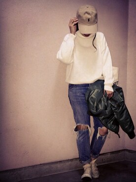 「Polo Ralph Lauren」｜「アイテム（ミリタリージャケット）」を使った、manachin◡̈*さん（レディース・156cm）の冬コーディネート