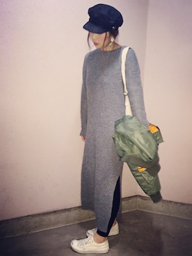 manachin◡̈*さん（レディース・156cm）の冬コーディネート