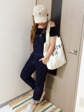 「Ralph Lauren」｜「アイテム（オールインワン・サロペット）」を使った、manachin◡̈*さん（レディース・156cm）の夏コーディネート