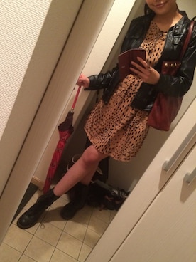 「Calvin Klein（カルバン・クライン）のアイテム（ライダースジャケット）」を使った、Yuriaさん（レディース・170cm）の夏コーディネート