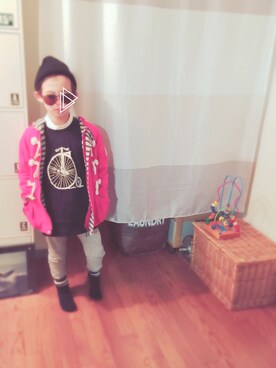 「シャツ×スウェット」｜「アイテム（ジャケット/アウター）」を使った、ฅˆ•ﻌ•ˆฅ♬*゜さん（キッズ・80cm）の冬コーディネート