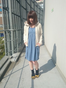 「TYPE BLUE（タイプブルー）のアイテム（ワンピース）」を使った、Takematsuさん（レディース・156cm）の春コーディネート