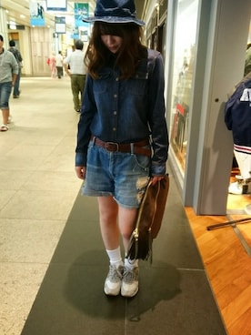 「TYPE BLUE（タイプブルー）のアイテム（トップス）」を使った、Takematsuさん（レディース・156cm）の秋コーディネート