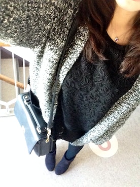 「アイテム（アクセサリー、パープル系）」を使った、はあちゃんさん（レディース・157cm）の冬コーディネート