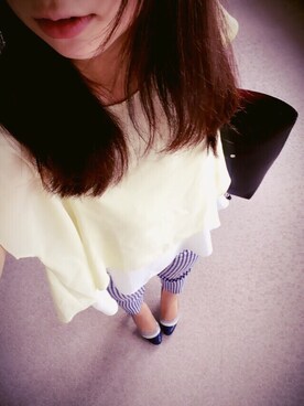 「STRAWBERRY-FIELDS（ストロベリーフィールズ）のアイテム（Tシャツ/カットソー）」を使った、はあちゃんさん（レディース・157cm）の夏コーディネート