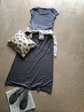 「GAP（ギャップ）のアイテム（ワンピース、グレー系）」を使った、k-さん（レディース・157cm）の夏コーディネート