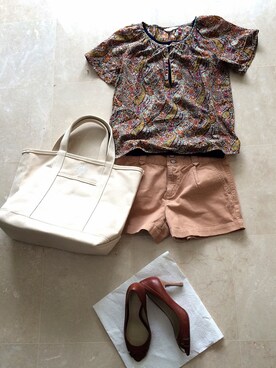 「組曲（クミキョク）のtops...組曲（Tシャツ/カットソー、その他）」を使った、k-さん（レディース・157cm）の夏コーディネート