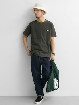 「URBAN RESEARCH（アーバンリサーチ）のアイテム（帽子）」を使った、moriyamaさん（メンズ・172cm）の春コーディネート