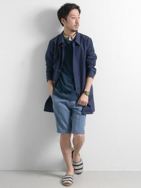 「URBAN RESEARCH（アーバンリサーチ）のアイテム（ステンカラーコート）」を使った、moriyamaさん（メンズ・172cm）の春コーディネート