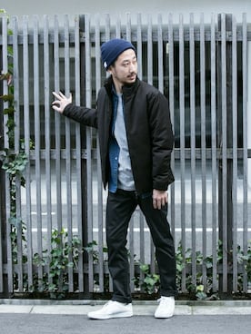 「URBAN RESEARCH（アーバンリサーチ）のアイテム（ブルゾン）」を使った、moriyamaさん（メンズ・172cm）の冬コーディネート